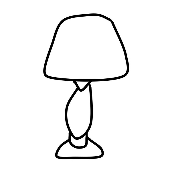 Одна лампа ізольована на білому тлі. Векторний малюнок у стилі Дудла. - Вектор, зображення