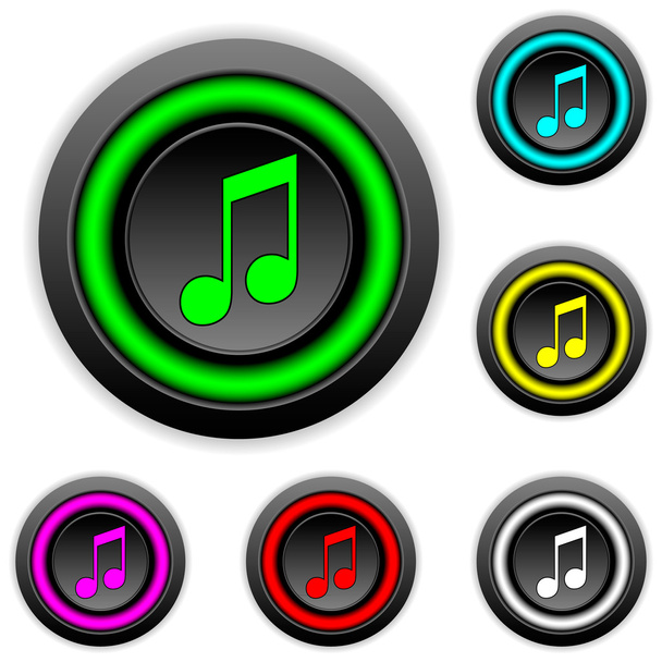 Music buttons set - Vecteur, image