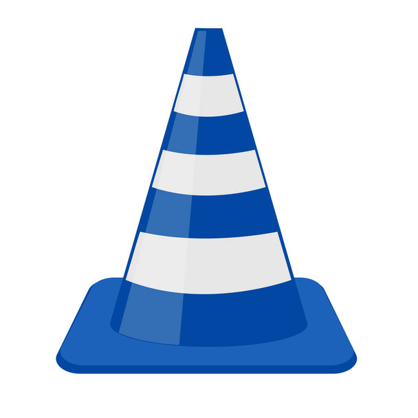 Traffic cone blue and white on a transparent background. eps 10 - Vector, Image