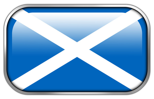Scotland Flag rectangle glossy button - Foto, imagen