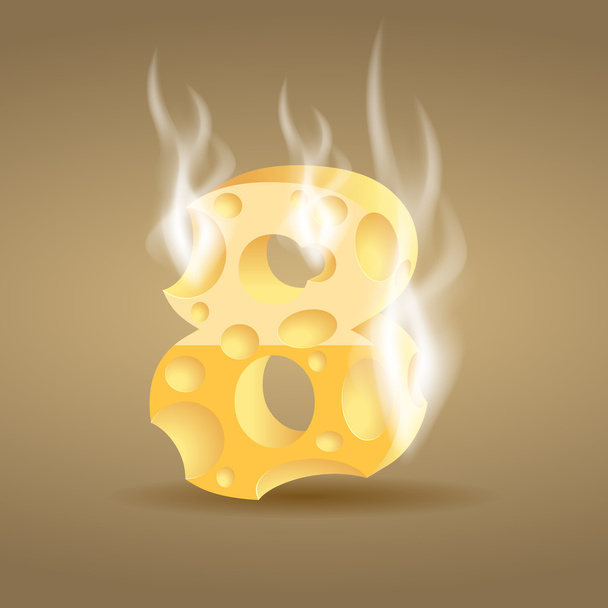 Figure 8 made of hot cheese - Вектор,изображение