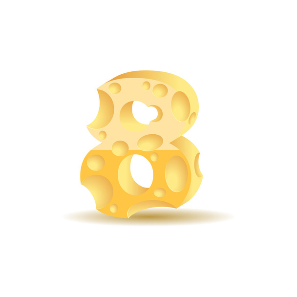 Figure 8 made of cheese - Vector, afbeelding