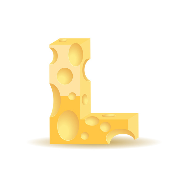 Letter L made of cheese - Vector, Imagen