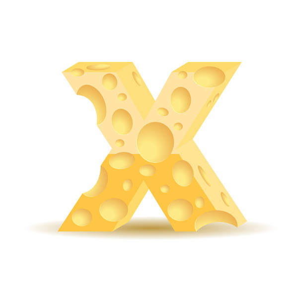 Letter X made of cheese - Вектор,изображение