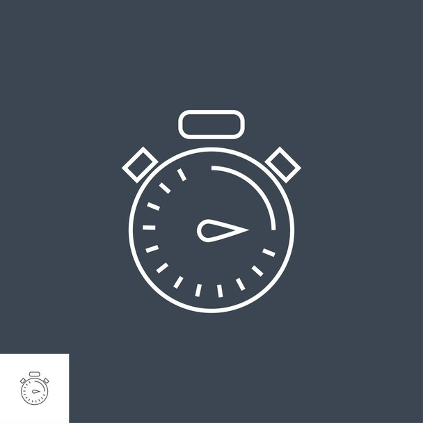 Stopwatch Line Icon - Wektor, obraz