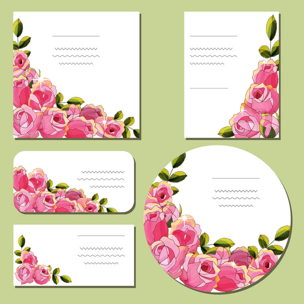 Vector hand drawn rose template. Excellent for gift boxes, - Vector, Image
