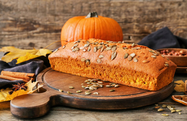Tasty pumpkin pie on table - Photo, Image