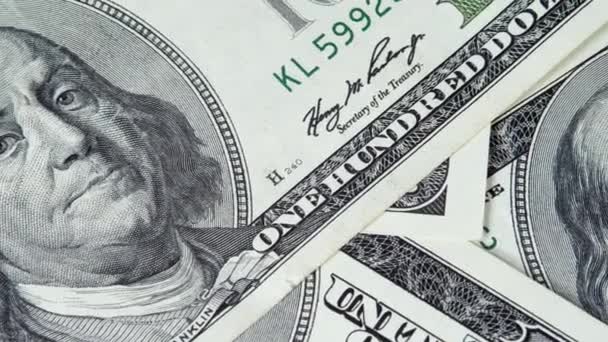 Portret van president Benjamin Franklin op US dollar biljetten - Video