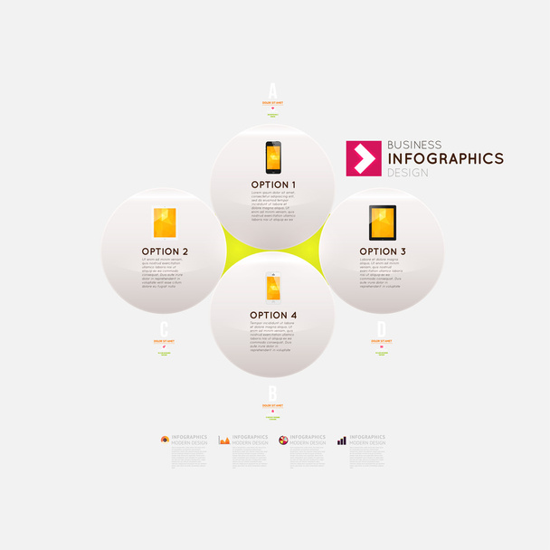 Современный инфографический шаблон с иконками для бизнес-дизайна
 - Вектор,изображение