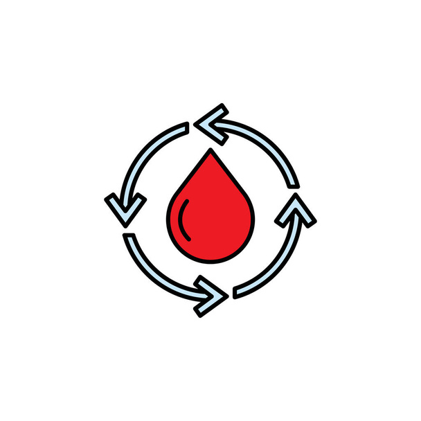 línea de donación de sangre icono. Los signos y símbolos se pueden utilizar para la web, logotipo, aplicación móvil, interfaz de usuario, UX sobre fondo blanco - Vector, imagen