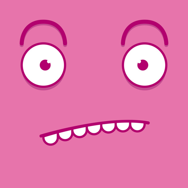 A Vector Cute Cartoon Pink Surprised Face - Vector, Image