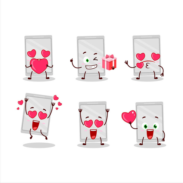 Plastic tray cartoon character with love cute emoticon. Vector illustration - Vettoriali, immagini