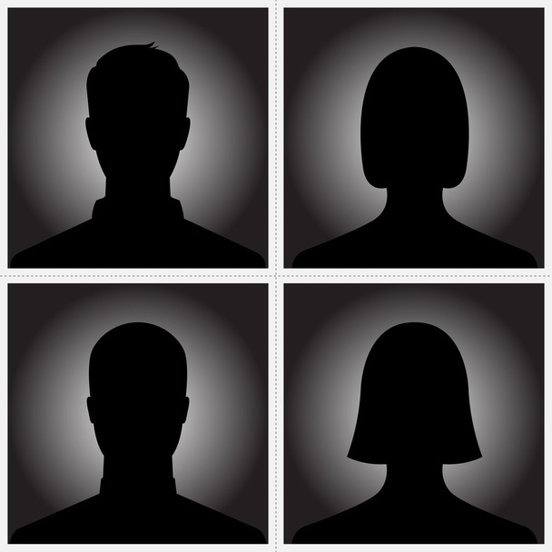 Homme et femme silhouette avatar profil photos
 - Vecteur, image