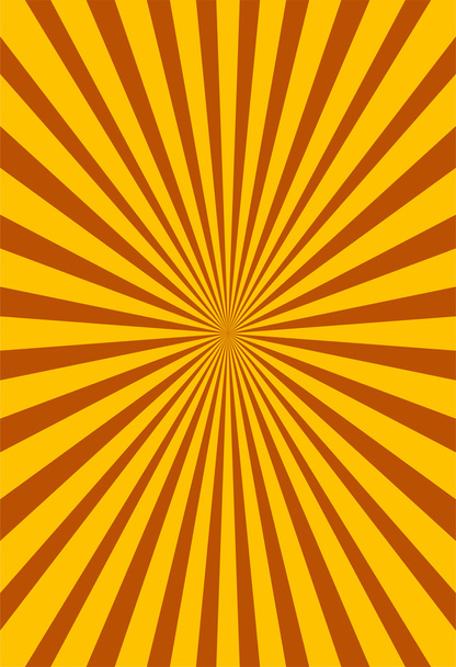 bunte gelbe und braune Strahlen Sunburst-Stil abstrakten Hintergrund - Vektor, Bild