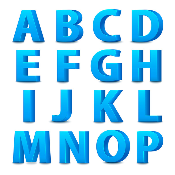Big blue letters standing. - Vector, Image