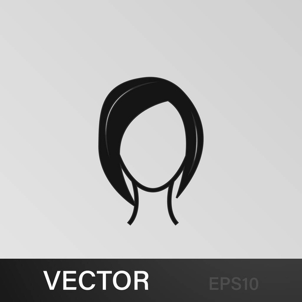 女性の髪型アイコン要素ヘアスタイルアイコン。プレミアム品質のグラフィックデザイン。サイン、ウェブサイトのシンボル収集アイコン、バックグラウンドでのウェブデザイン - ベクター画像