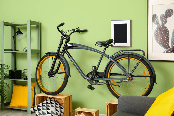 Interior of modern room with bicycle - Zdjęcie, obraz
