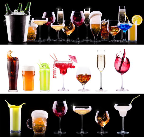 conjunto de bebidas alcoólicas diferentes
 - Foto, Imagem