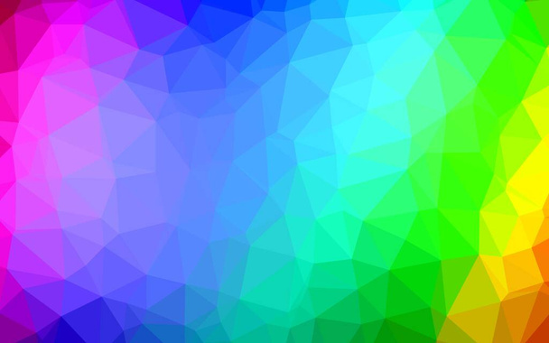 Light Multicolor, Rainbow vector shining triangular background. - Vector, imagen