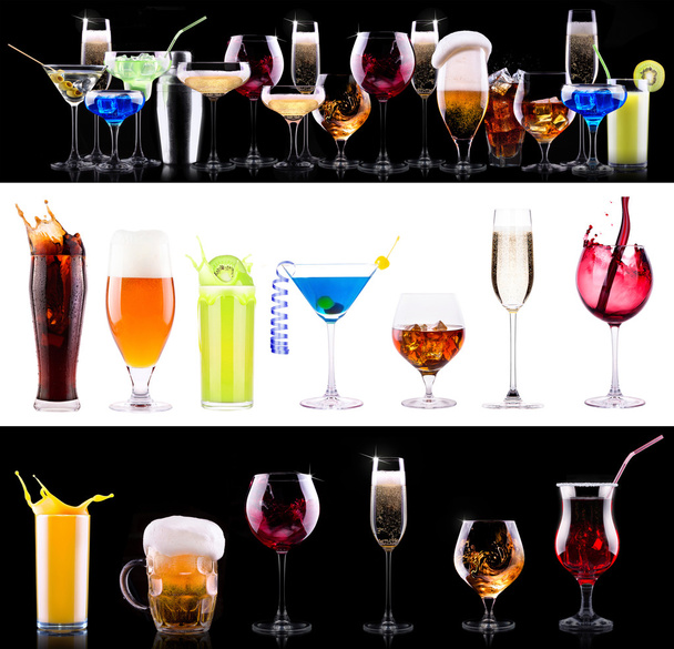 diferente conjunto de bebidas alcohólicas
 - Foto, Imagen