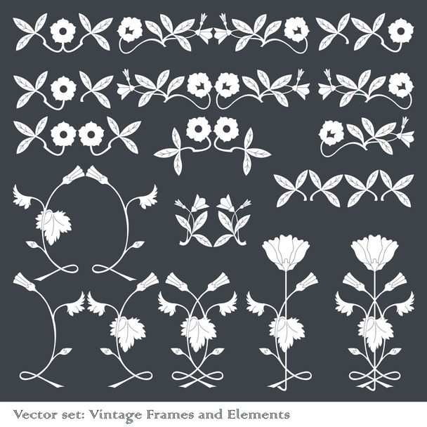 Vintage elements for frame or book cover, card - Vecteur, image
