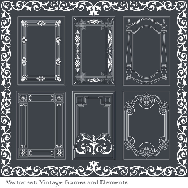 Vintage elements for frame or book cover, card - Vector, afbeelding