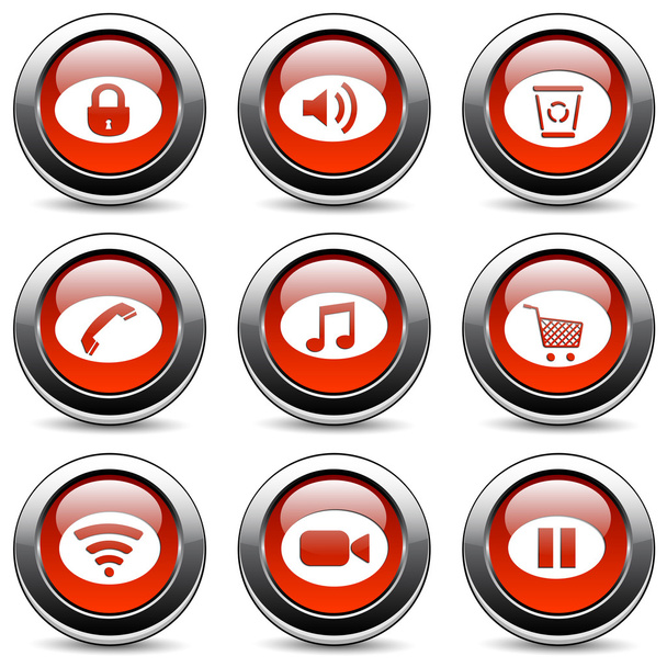 Set of buttons - Vektor, Bild