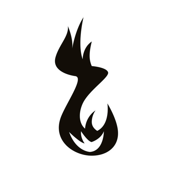 flame fire hot style silhouette icon - Vector, Image