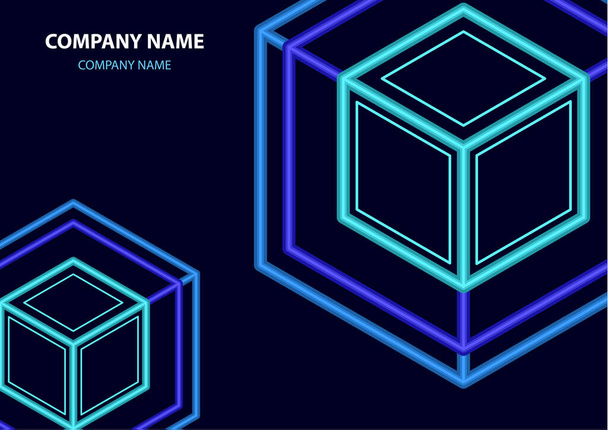 Modèle d'icône logo de l'entreprise élément de conception. Logo en forme d'hexagone, un cube dans un cube sur un fond sombre. Illustration vectorielle pour votre design d'entreprise. - Vecteur, image