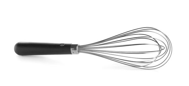Stainless steel whisk on white background - Photo, Image