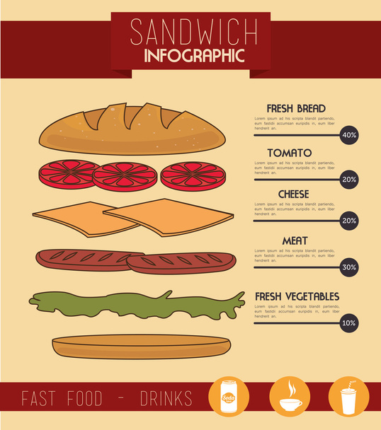 sandwich ontwerp - Vector, afbeelding