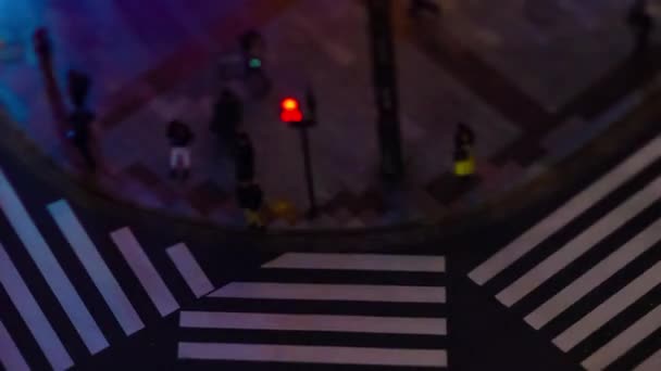 A Ginza tiltshift zoom kereszteződésénél történt miniatűr forgalmi dugó éjszakai időeltolódása - Felvétel, videó