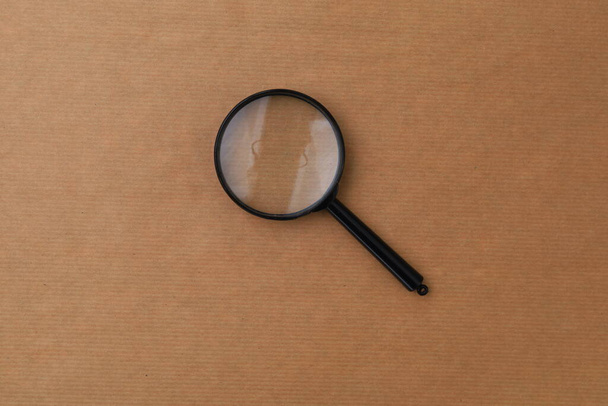 Black classic magnifying glass. Search symbol. Copy space for text or inscription - Photo, Image