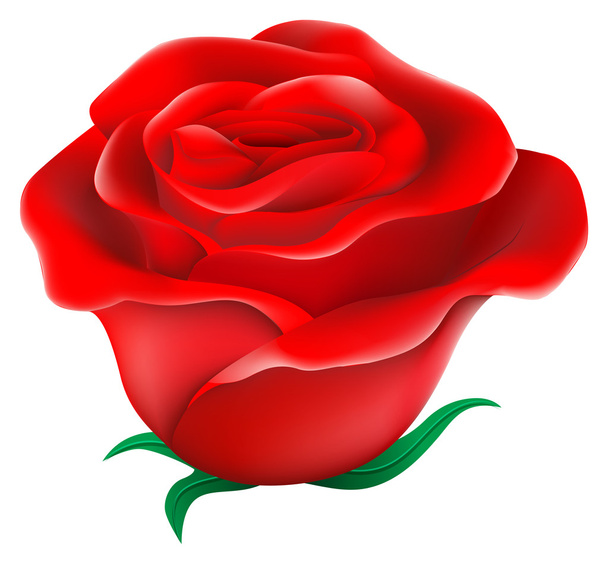 ένα φρέσκο κόκκινο τριαντάφυλλο - Διάνυσμα, εικόνα