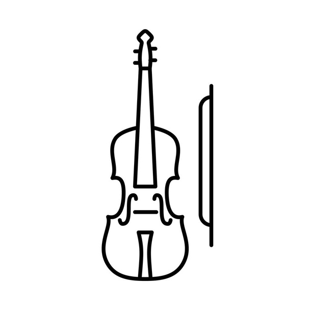 violin icon. simple outline violin vector icon. on white background. esp - Vector, Image