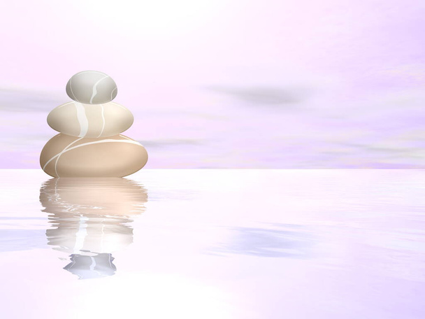 Peaceful stones - 3D render - Photo, Image