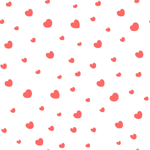 Hearts pattern in hipster style, Vector seamless pattern. Red texture - Vector, imagen