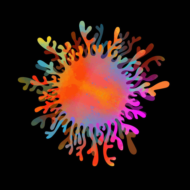 абстрактный разноцветный графический стилизованный цветок. Разноцветное солнце. Вектор - Вектор,изображение