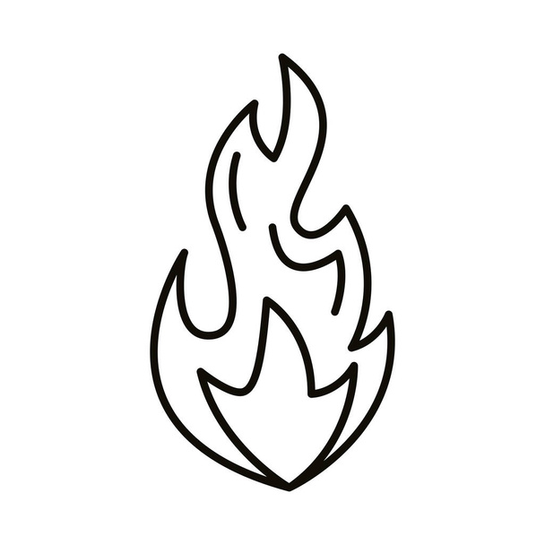 flame fire hot line style icon - Vector, Image