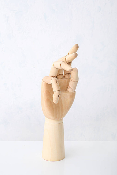 Wooden hand isolated on white background - Photo, Image