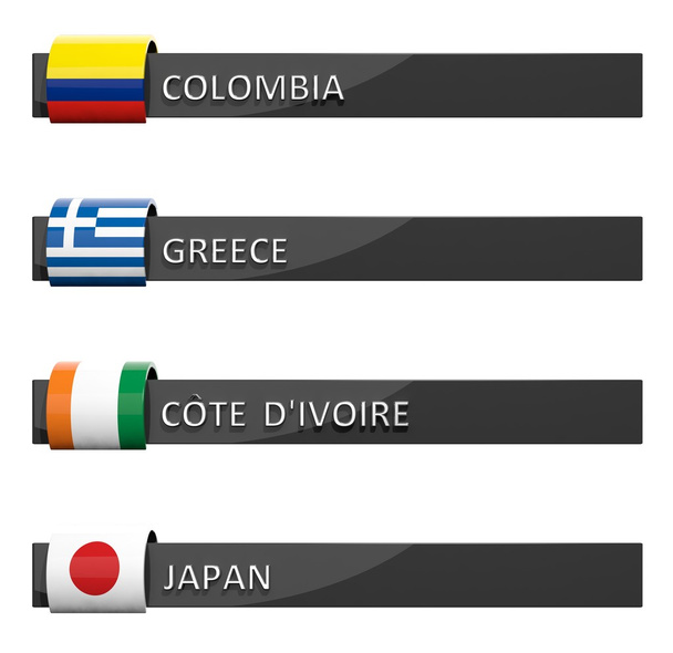 Gruppe der leeren Punktetabellen Kolumbien, Griechenland, Elfenbeinküste, Japan - Foto, Bild