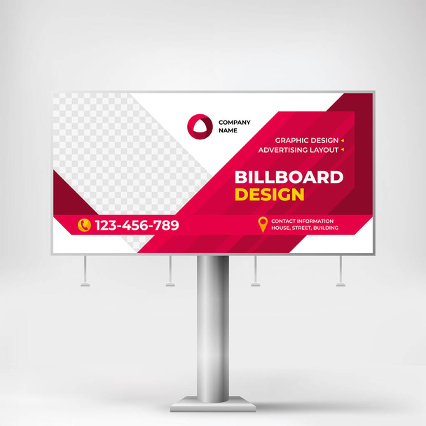Reklam panosu tasarımı, reklam bilgilerini yerleştirmek için modern bir billboard. - Vektör, Görsel