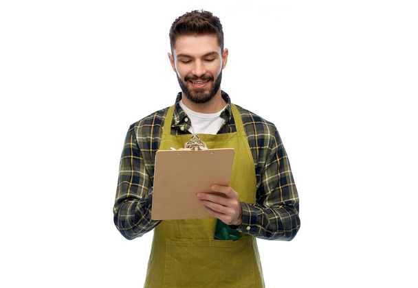 happy male gardener with clipboard - Photo, Image