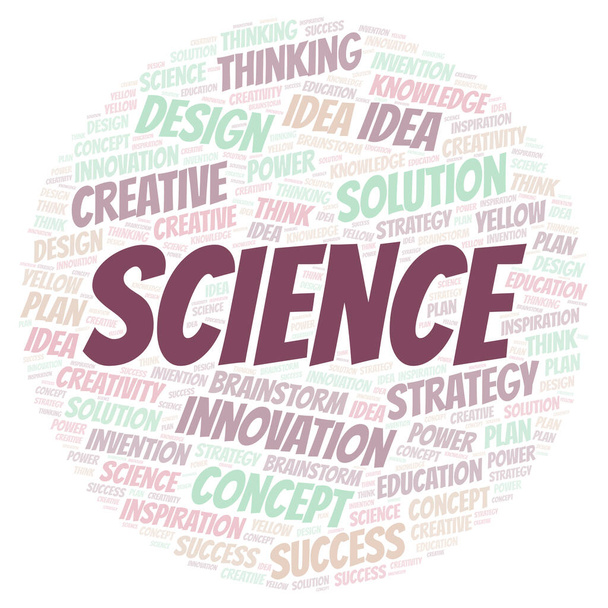 Science typography word cloud create with text only.  - 写真・画像
