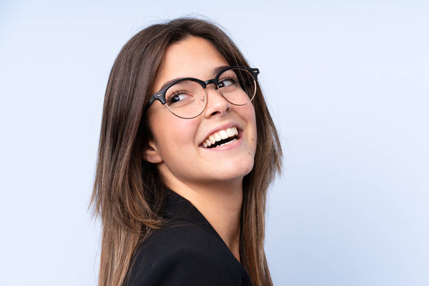 Teenager Brazilian girl with glasses over isolated background - Fotografie, Obrázek