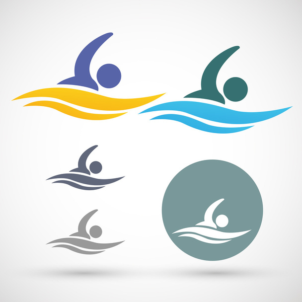 Ikona plavání - Vektor, obrázek