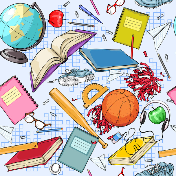 Back to School seamless background - Vector, Image