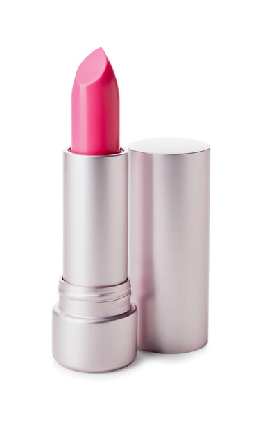 Beautiful lipstick on white background - Фото, изображение