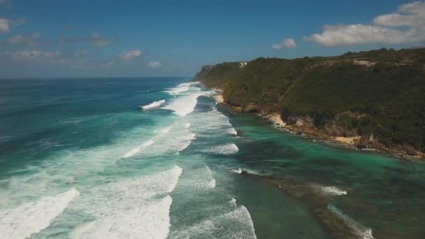 Hava manzaralı güzel bir sahil. Bali, Endonezya. - Video, Çekim