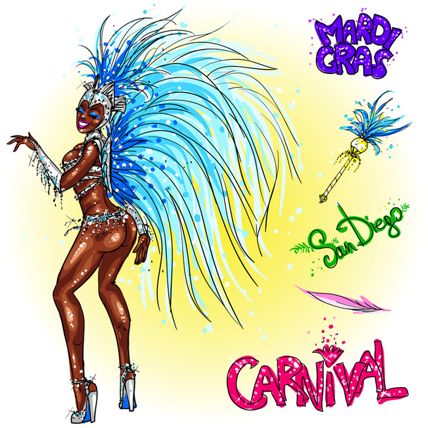 Carnival dancer - Vector, Image
